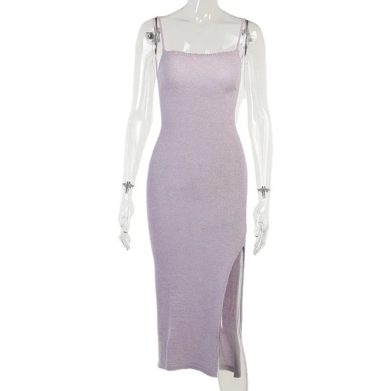2025 Knitted Slip Dress  Backless Beach Party Outfit for Women | Summer Seaside Nightclub Fashion
