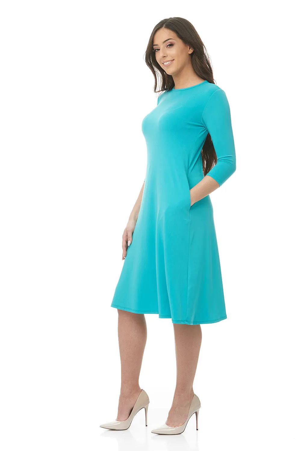 3/4 sleeve Fit n' Flare Dress 'Tammee'