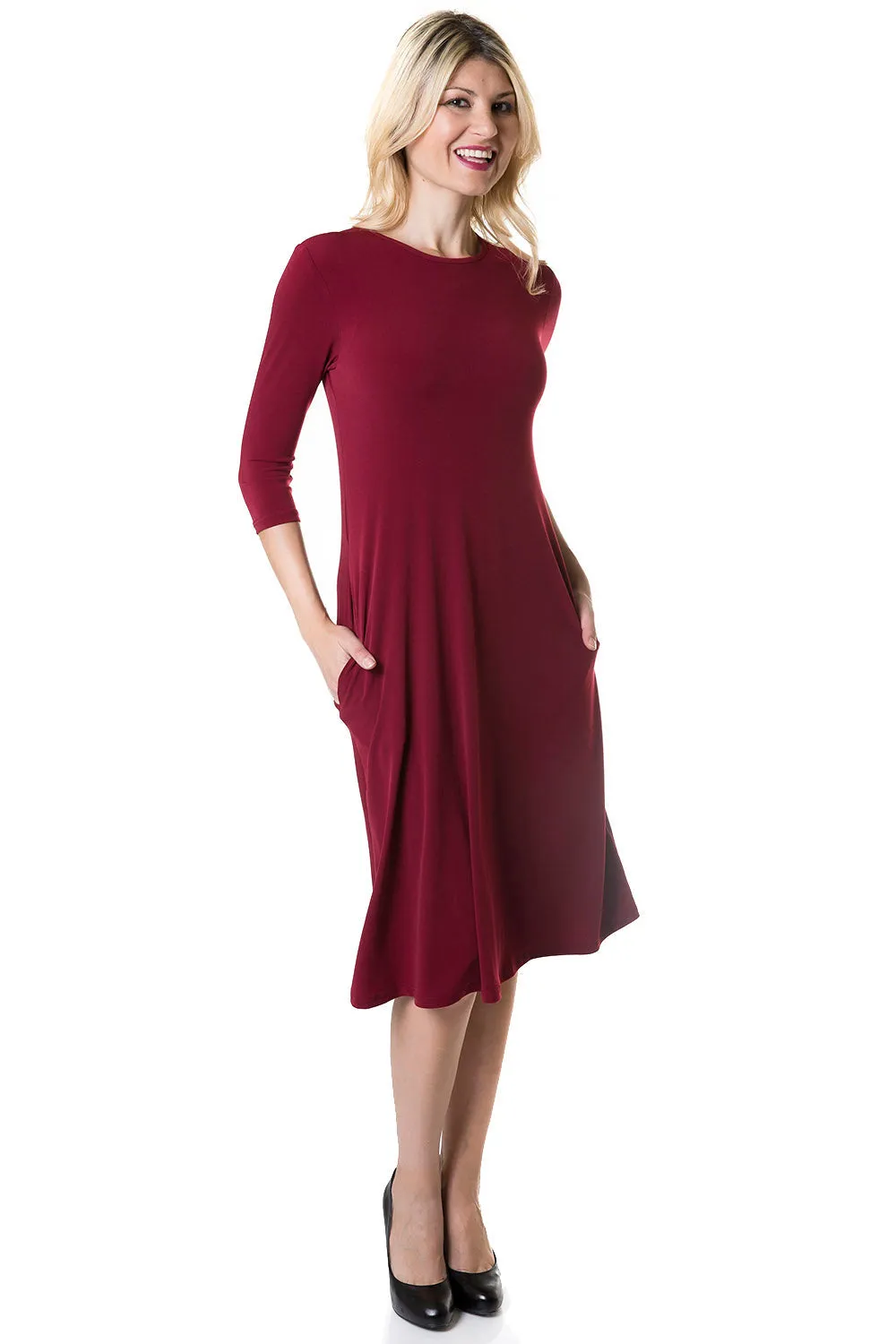 3/4 sleeve Fit n' Flare Dress 'Tammee'