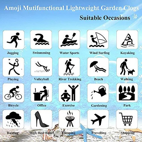 Amoji Unisex Garden Shoes Clogs Slippers Sandals Beach Shower Shoes Men Women Ladies Gray 13US W/11US M