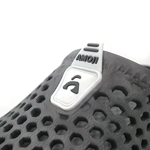 Amoji Unisex Garden Shoes Clogs Slippers Sandals Beach Shower Shoes Men Women Ladies Gray 13US W/11US M