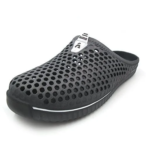Amoji Unisex Garden Shoes Clogs Slippers Sandals Beach Shower Shoes Men Women Ladies Gray 13US W/11US M