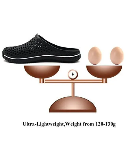 Amoji Unisex Garden Shoes Clogs Slippers Sandals Beach Shower Shoes Men Women Ladies Gray 13US W/11US M
