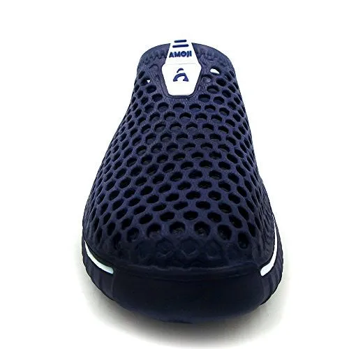 Amoji Unisex Garden Shoes Clogs Slippers Sandals Beach Shower Shoes Navy 13US W/11US M