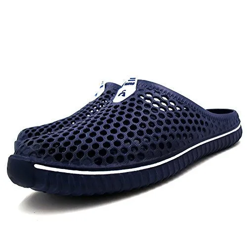 Amoji Unisex Garden Shoes Clogs Slippers Sandals Beach Shower Shoes Navy 13US W/11US M