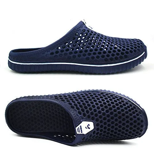 Amoji Unisex Garden Shoes Clogs Slippers Sandals Beach Shower Shoes Navy 13US W/11US M