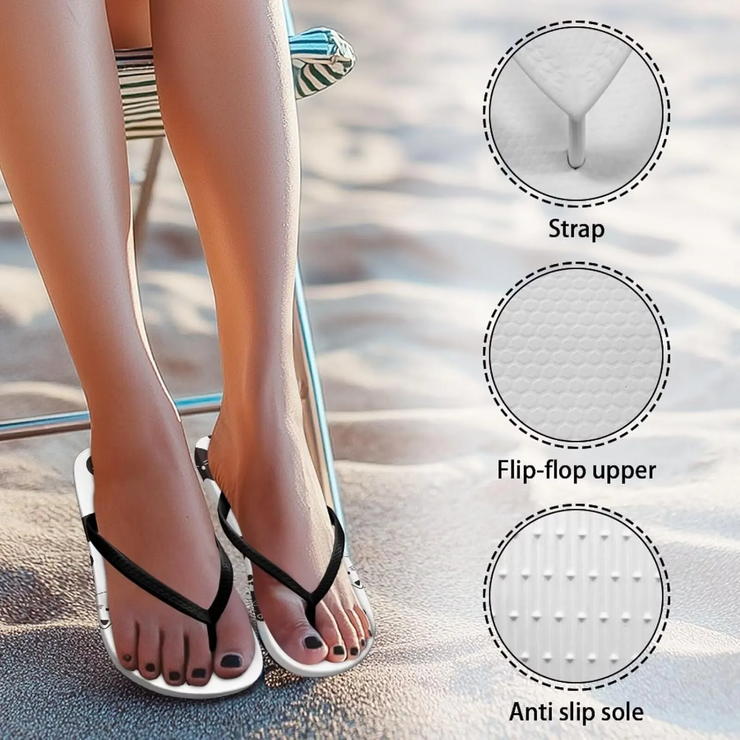Animal Pattern Beach Flip Flops Summer Thong Sandals Comfort Walking Cushion Slippers for Women 2025