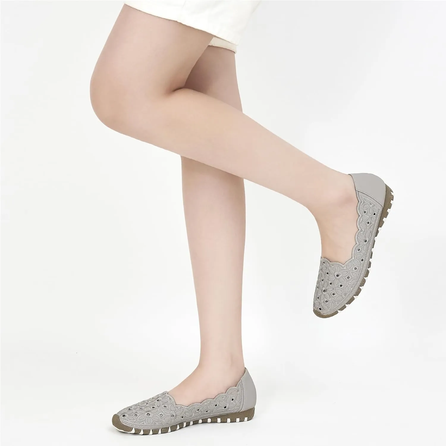 Aomigoct Shoes for Women Ballet Flats: Closed Toe Dress Flats Comfortbale Slip On Pointed Shoes Women Casual Ballets