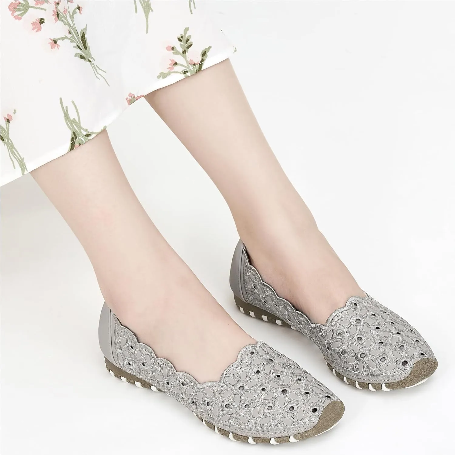 Aomigoct Shoes for Women Ballet Flats: Closed Toe Dress Flats Comfortbale Slip On Pointed Shoes Women Casual Ballets