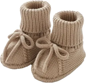 Baby Booties Newborn Sock Shoes Hand Knitting Crochet Infant Boy Girl Cozy Shoes Indoor Walking Shoes Breathable
