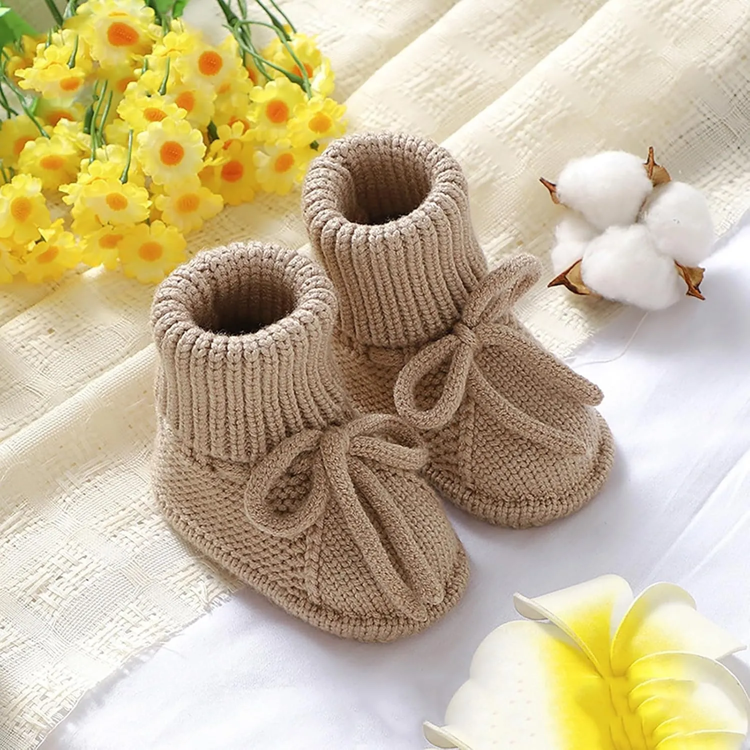 Baby Booties Newborn Sock Shoes Hand Knitting Crochet Infant Boy Girl Cozy Shoes Indoor Walking Shoes Breathable