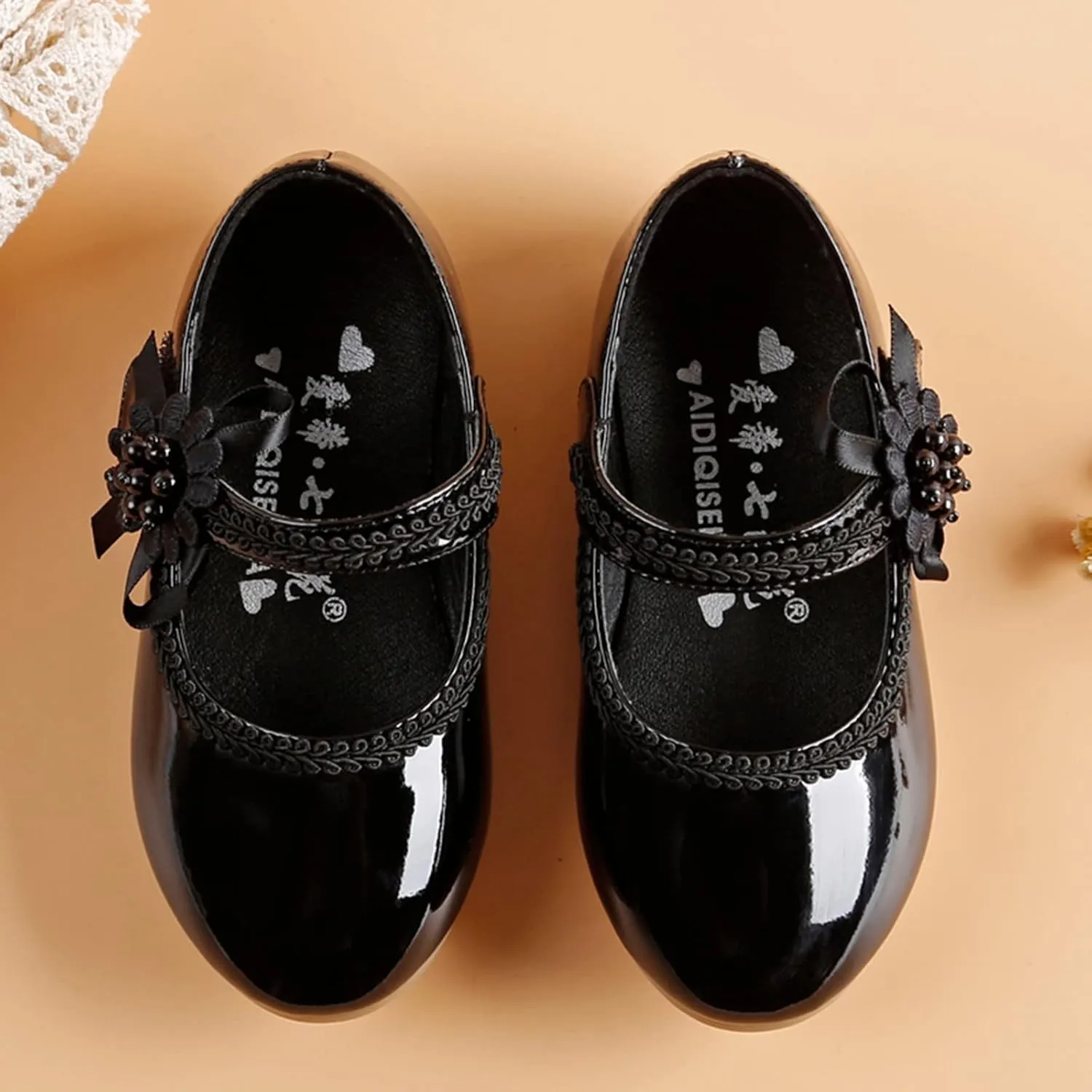 Baby Girls Dress Shoes Mary Jane Ballet Flats Flower Girl School Party Wedding Shoes Girls Slip On Walking Shoes