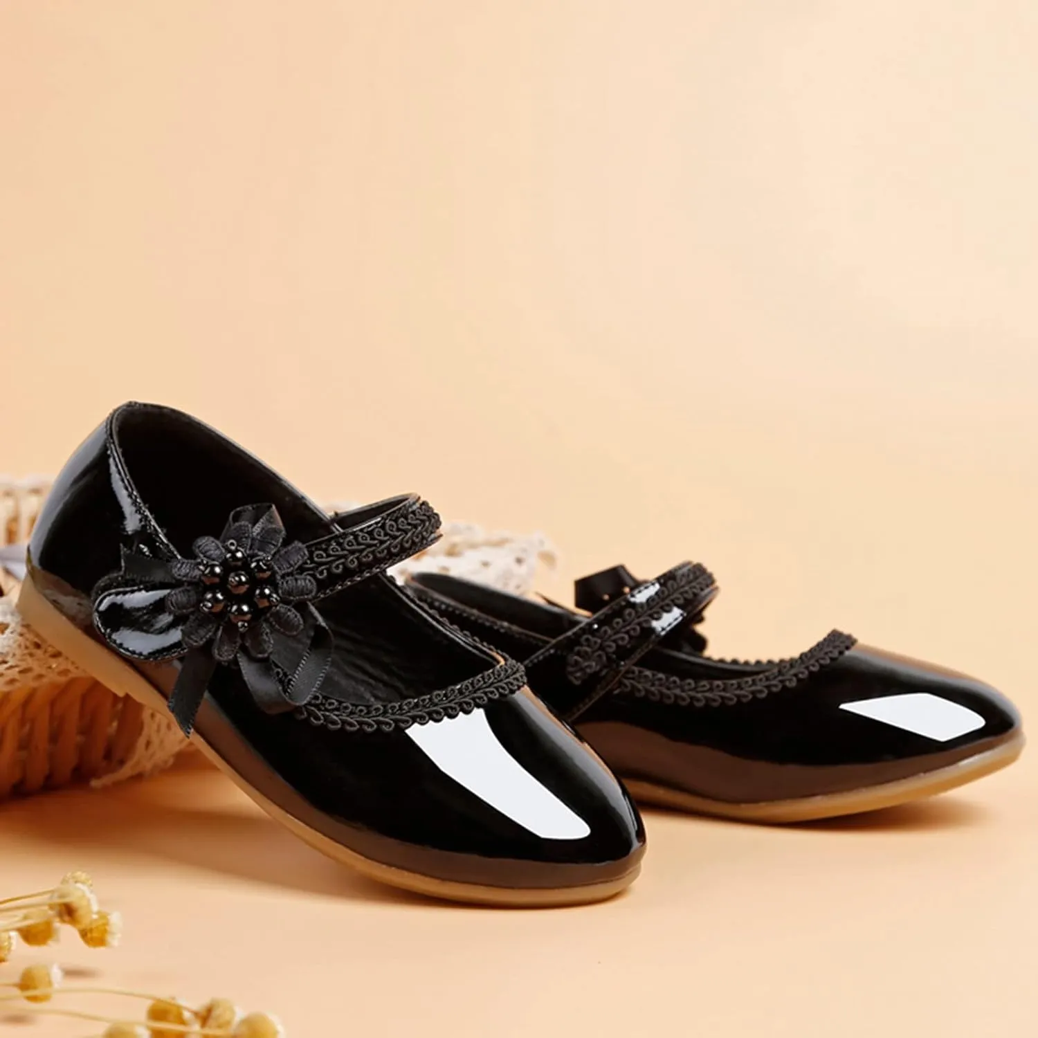Baby Girls Dress Shoes Mary Jane Ballet Flats Flower Girl School Party Wedding Shoes Girls Slip On Walking Shoes