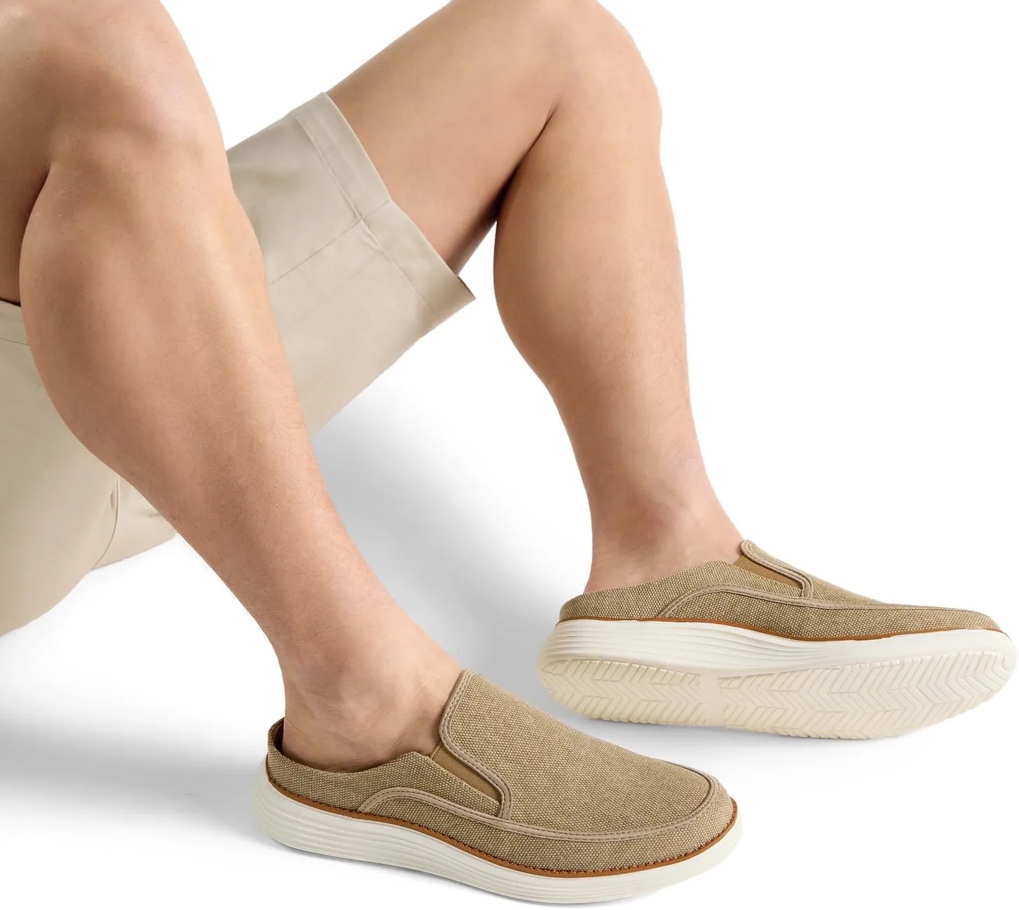 Backless Slip On Casual Mens Fashion Open Back Loafers Outdoor Slippers Canvas House Indoor Non-Slip Shoes
