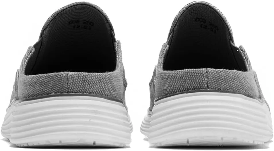 Backless Slip On Casual Mens Fashion Open Back Loafers Outdoor Slippers Canvas House Indoor Non-Slip Shoes