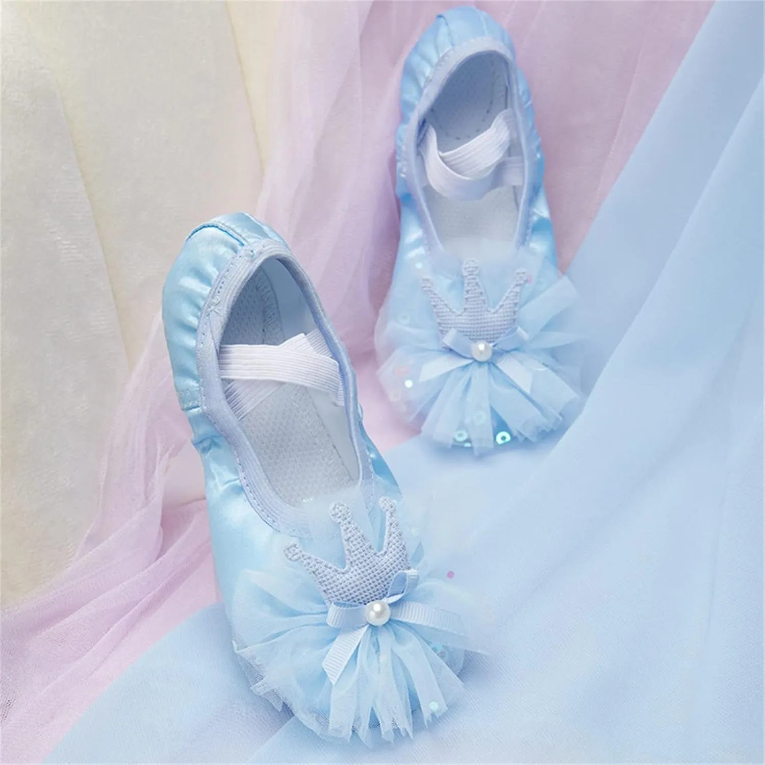 Ballet Shoes for Girls Satin Dance Practic Slippers Split Soft Leather Flat Sole Yoga Shoes Pik Ballet Shoes Girls