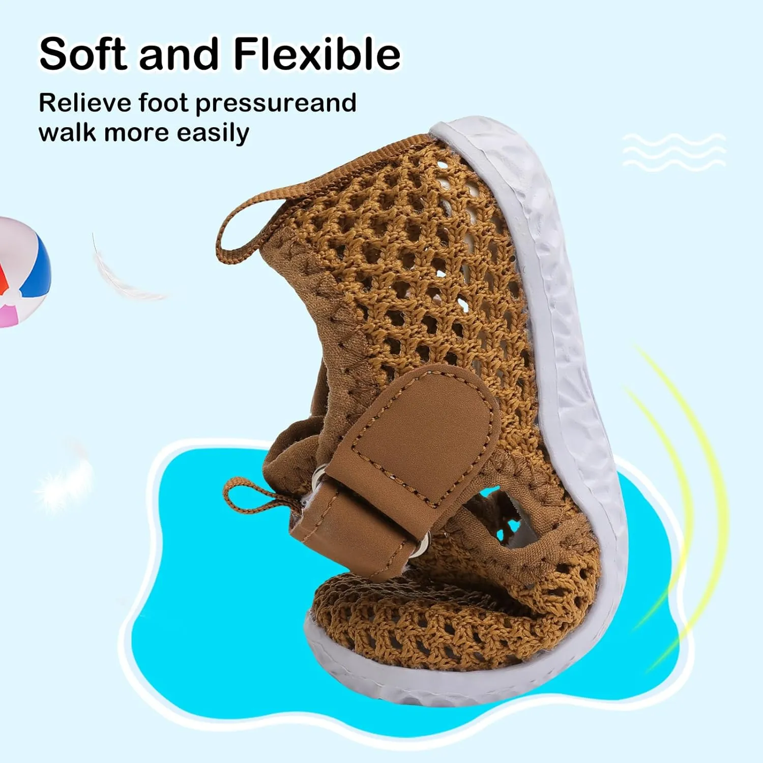 Besroad Toddler Water Shoes Boys Girls Swim Aqua Shoes Breathable Quick Dry Barefoot Sandals for Beach Swimming Pool