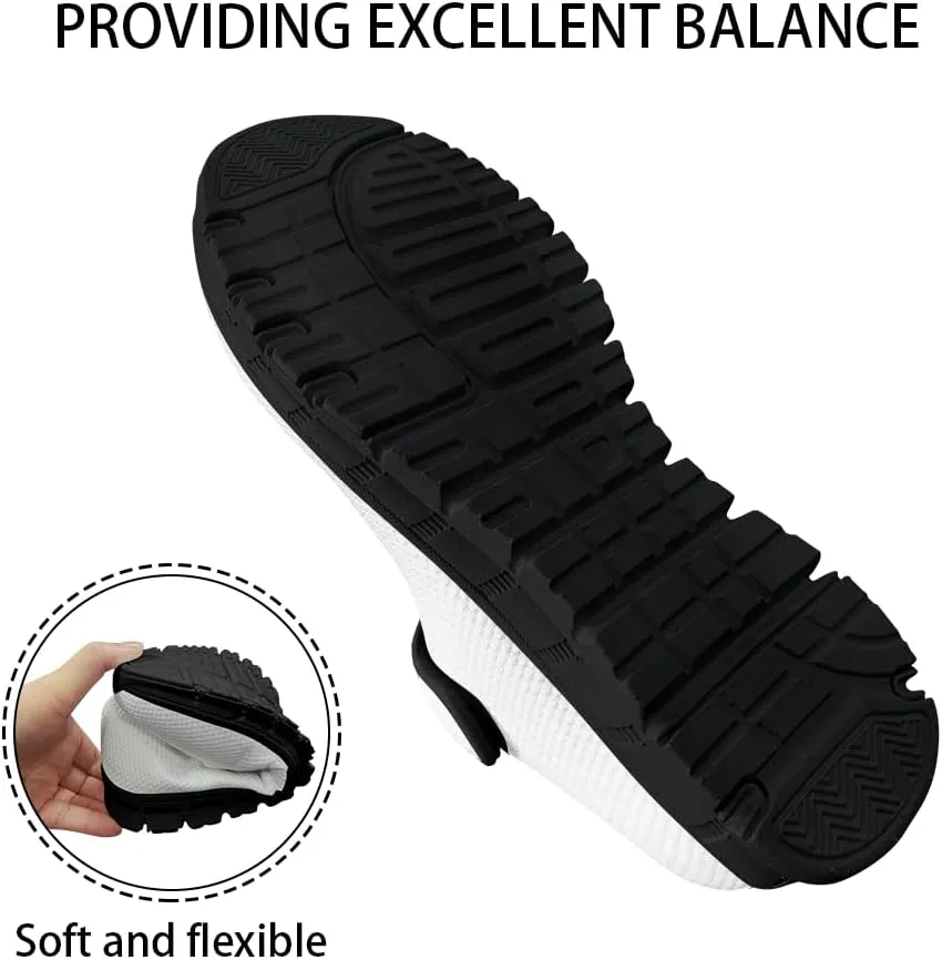Binienty Mary Jane Shoes Women Mesh Knit Round Toe Slip On Walking Flat Shoes Breathable Soft-Soled