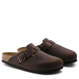 Birkenstock Women's Boston Softbed Oiled Leather in Habana (Narrow Width)