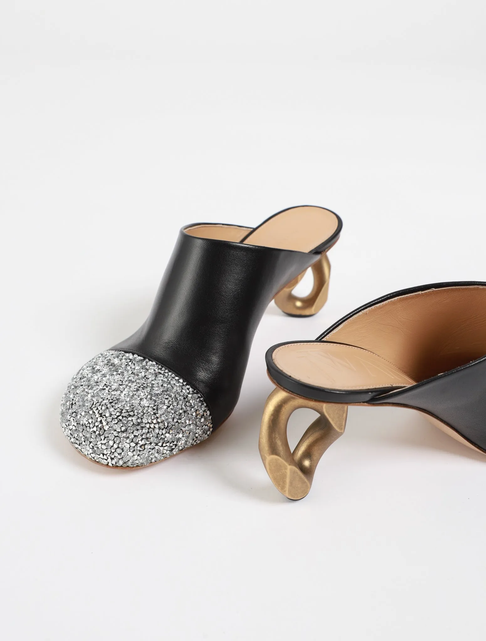 Chain Heel Mule Heels