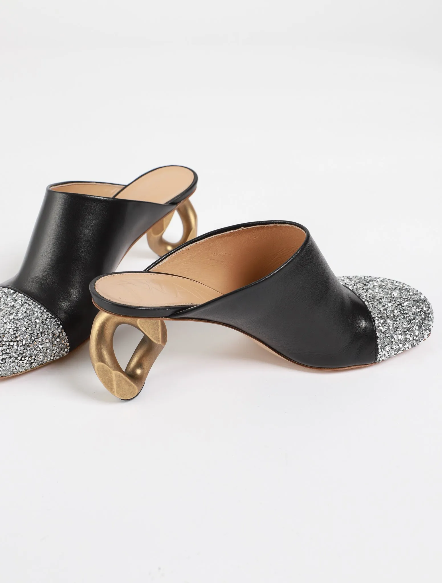 Chain Heel Mule Heels