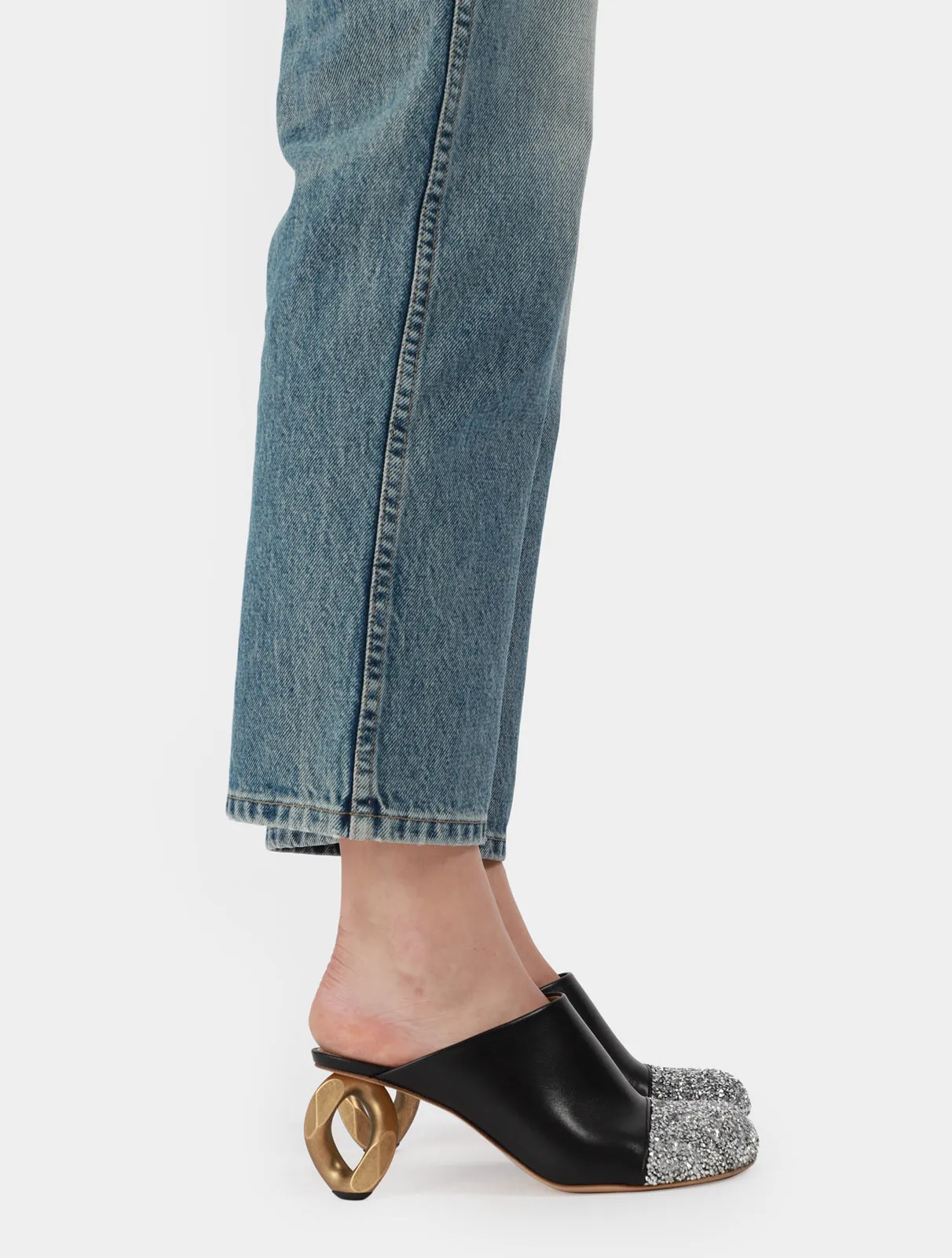 Chain Heel Mule Heels