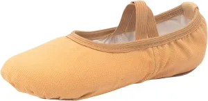 Child Ballet Shoes Toddler Dance Shoes Girls Ballet Slippers Upper Full Suede Pre-Sewn Elastic Ballet Shoes for Girls