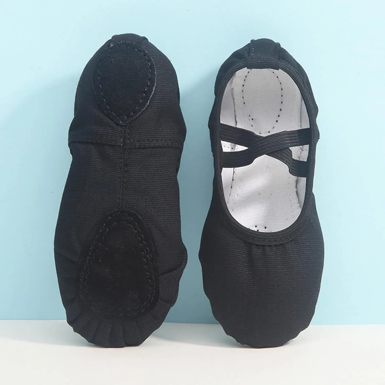 Child Ballet Shoes Toddler Dance Shoes Girls Ballet Slippers Upper Full Suede Pre-Sewn Elastic Ballet Shoes for Girls