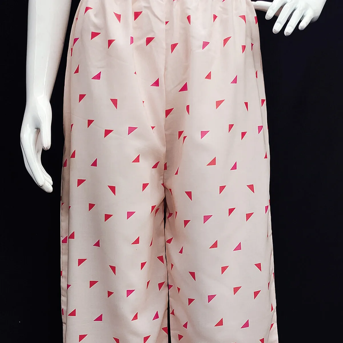 Classy White Colored Casual Printed Crepe Palazzo