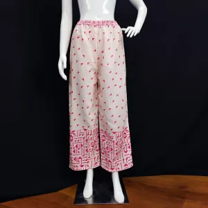 Classy White Colored Casual Printed Crepe Palazzo