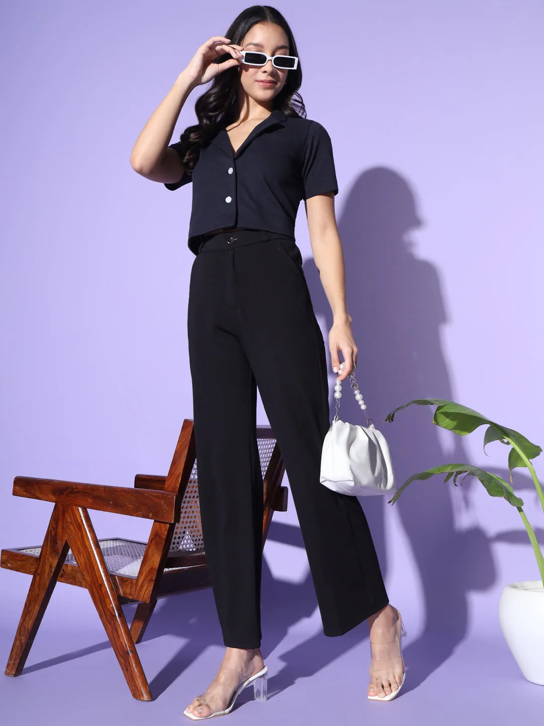 Crop Shirt Style Top