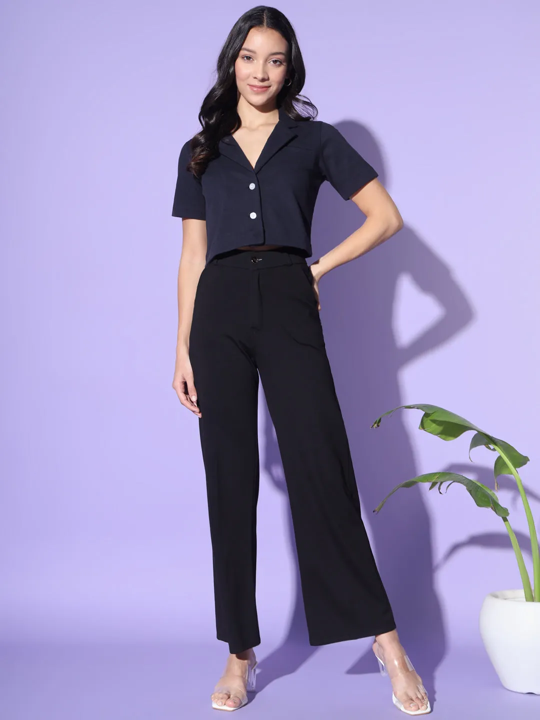 Crop Shirt Style Top