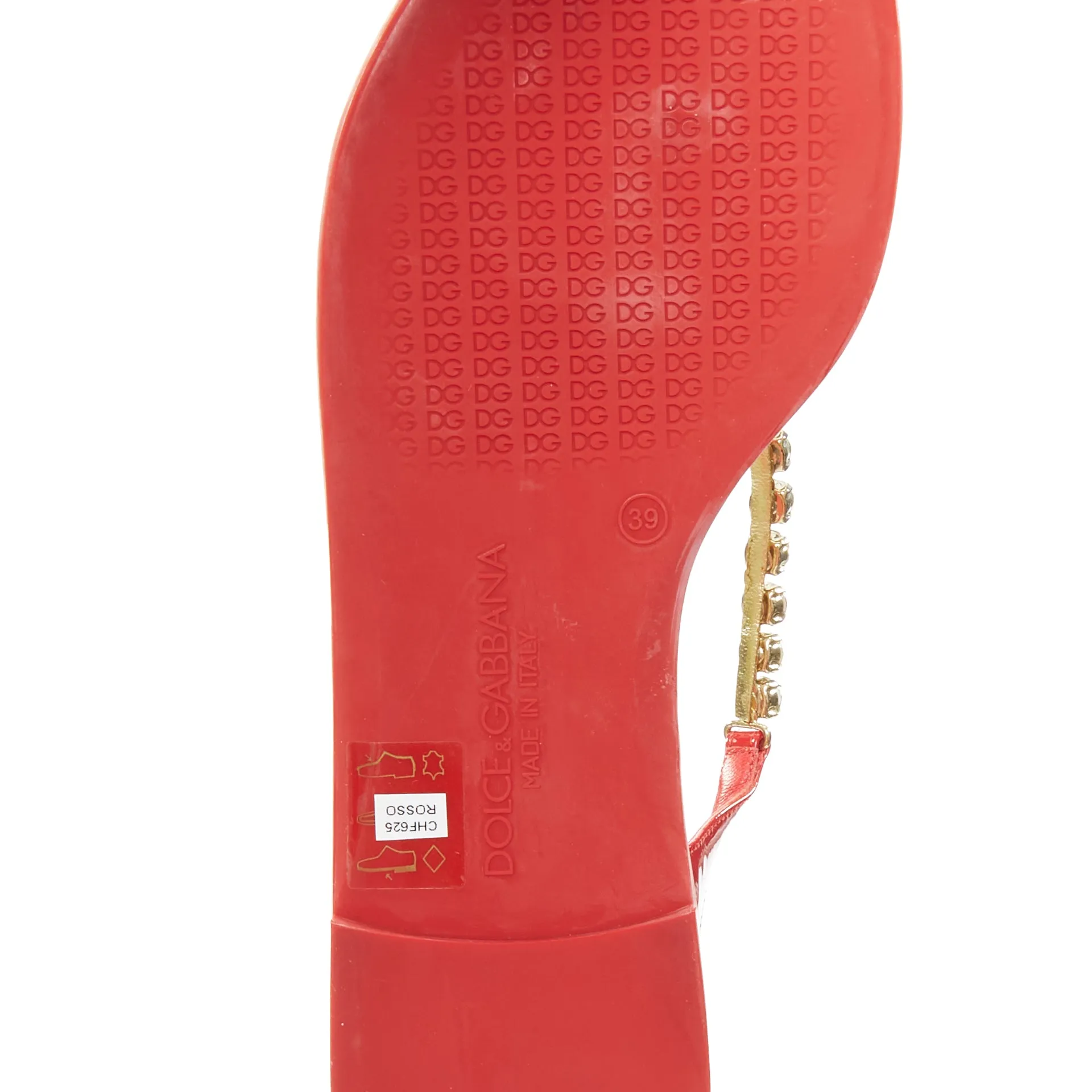DOLCE GABBANA red colorful crystal embellished majolica sandals EU39