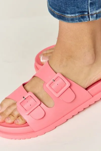 Double Buckle Sandals | Pink
