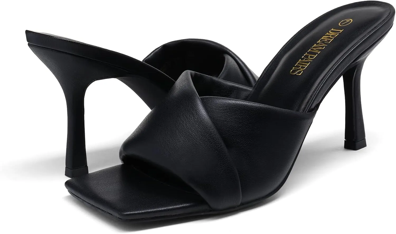 DREAM PAIRS Womens High Stilettos Heels Mules Open Square Toe Slip On Comfort Sexy Dress Pumps Sandals Evening Party Prom Dance Shoes