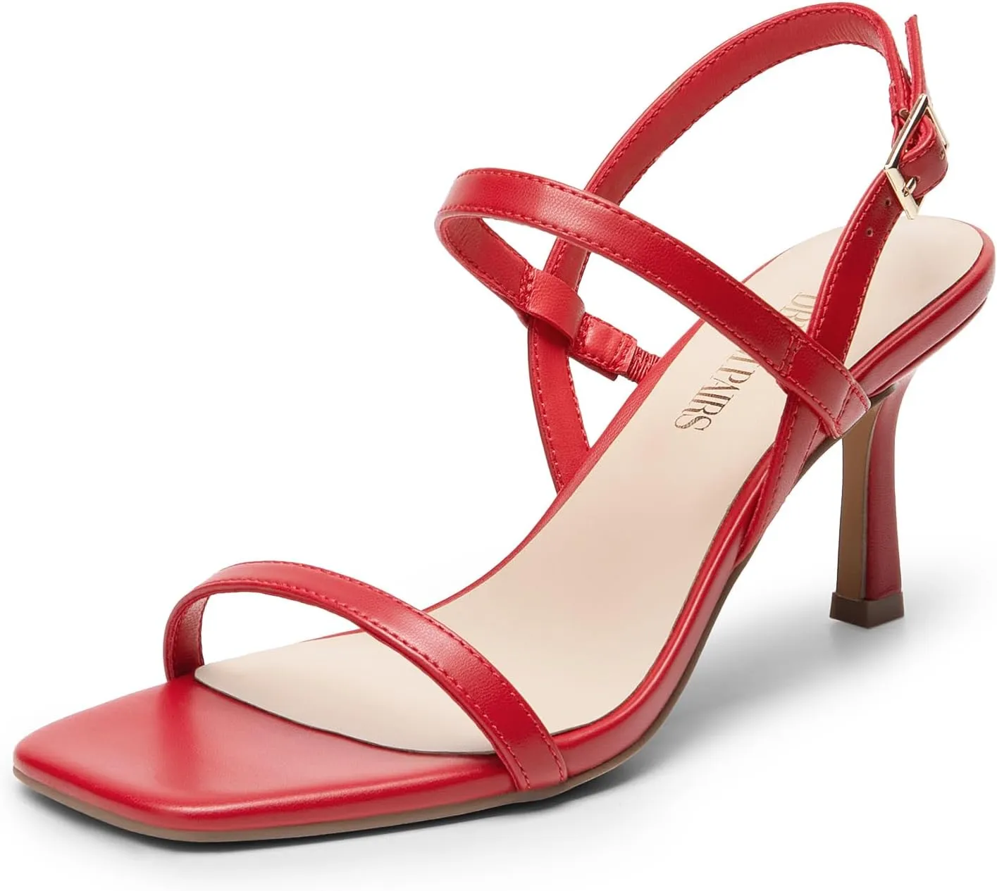 DREAM PAIRS Womens Slingback Heels Square Open Toe Strappy Sandals Ankle Strap High Heeled Dressy Shoes