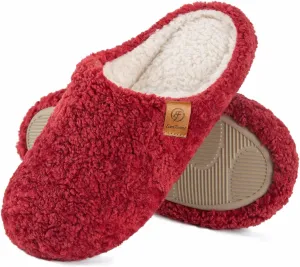 EverFoams Women's Fuzzy Slip-on Slippers Soft Comfy Memory Foam Indoor House Shoes