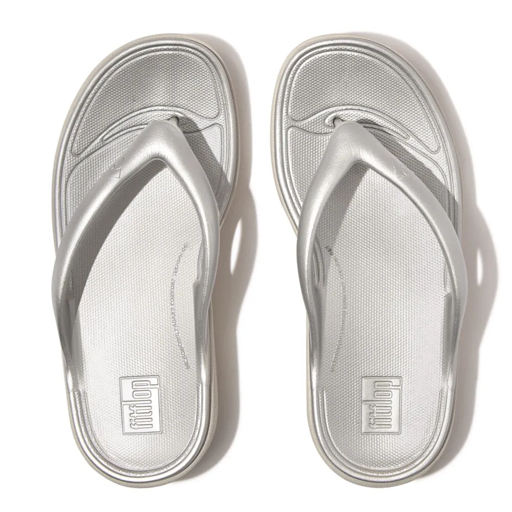 FitFlop HT5-011 Relieff Metallic Recovery Ladies Silver Toe Post Sandals