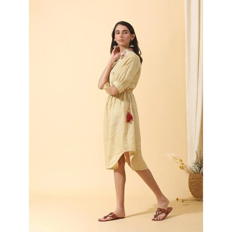 Floral Colourful Dress - Yellow