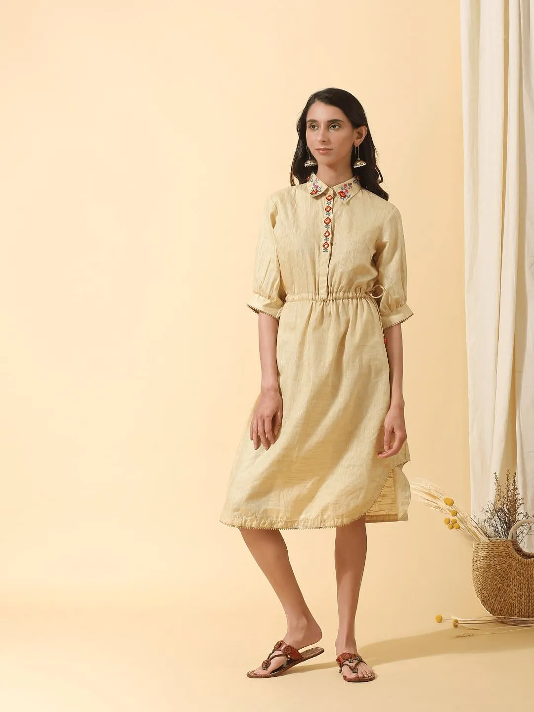 Floral Colourful Dress - Yellow
