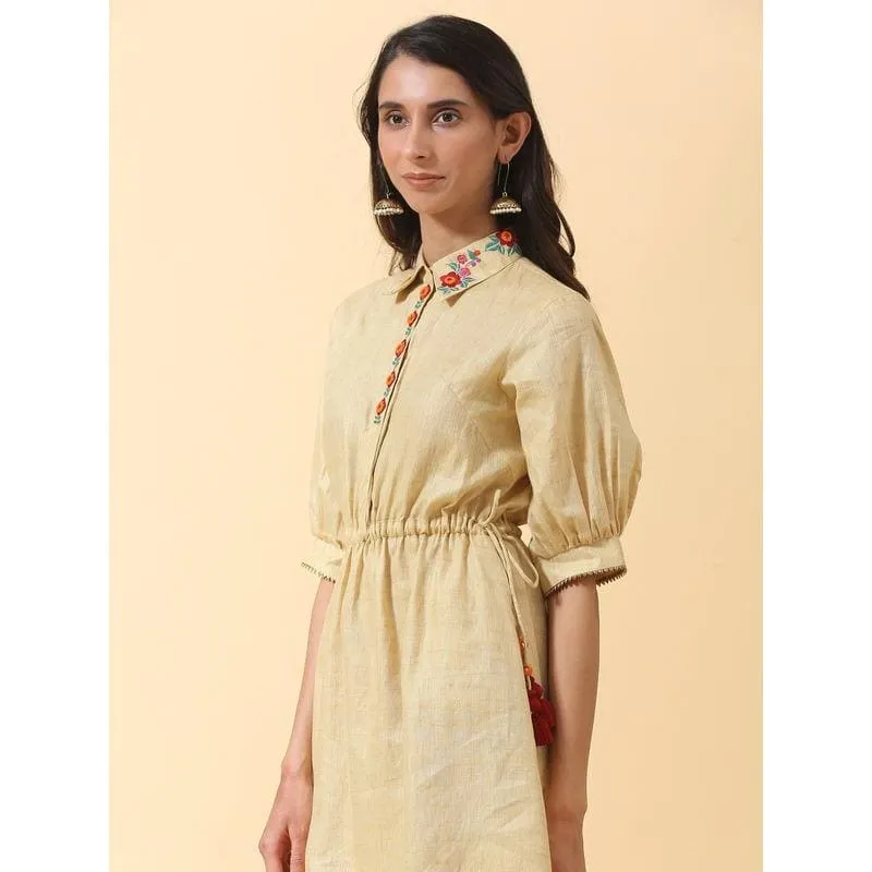 Floral Colourful Dress - Yellow