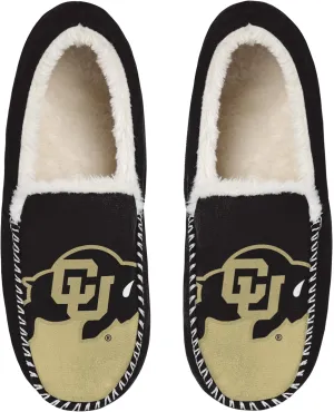 FOCO NCAA Mens Big Logo Colorblock Moccasin Slippers  Officially Licensed, Comfortable Shoes with Team Colors and Logo