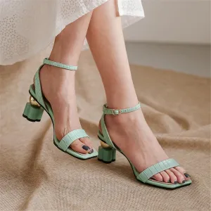 FULL GENUINE BUCKLE STRAP HEELS