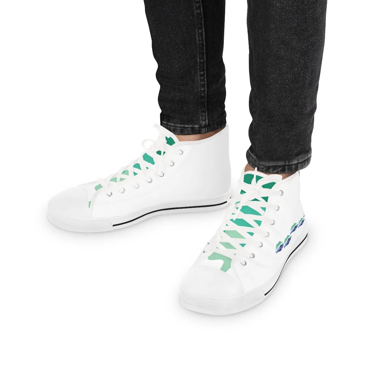 Gay Flag Kisses LGBTQ High Top Sneakers Unisex Size