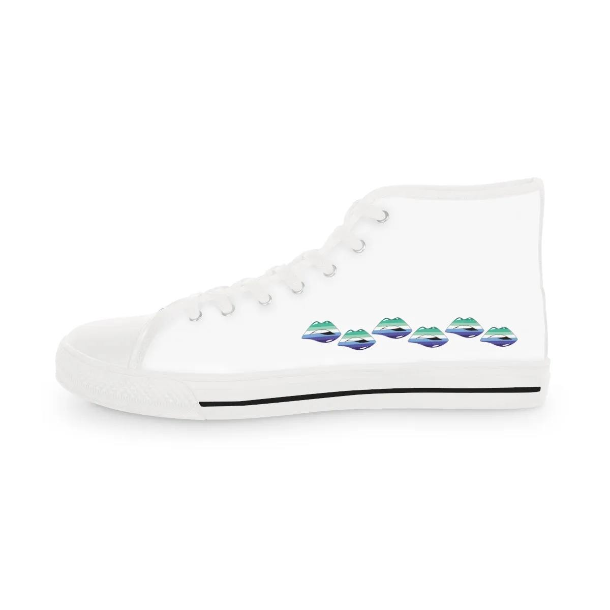Gay Flag Kisses LGBTQ High Top Sneakers Unisex Size