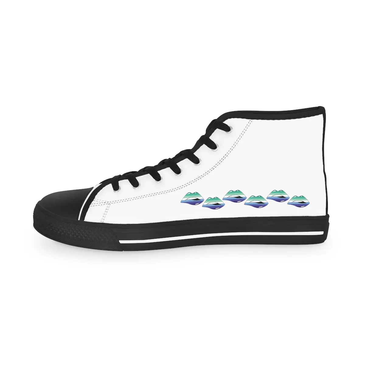 Gay Flag Kisses LGBTQ High Top Sneakers Unisex Size