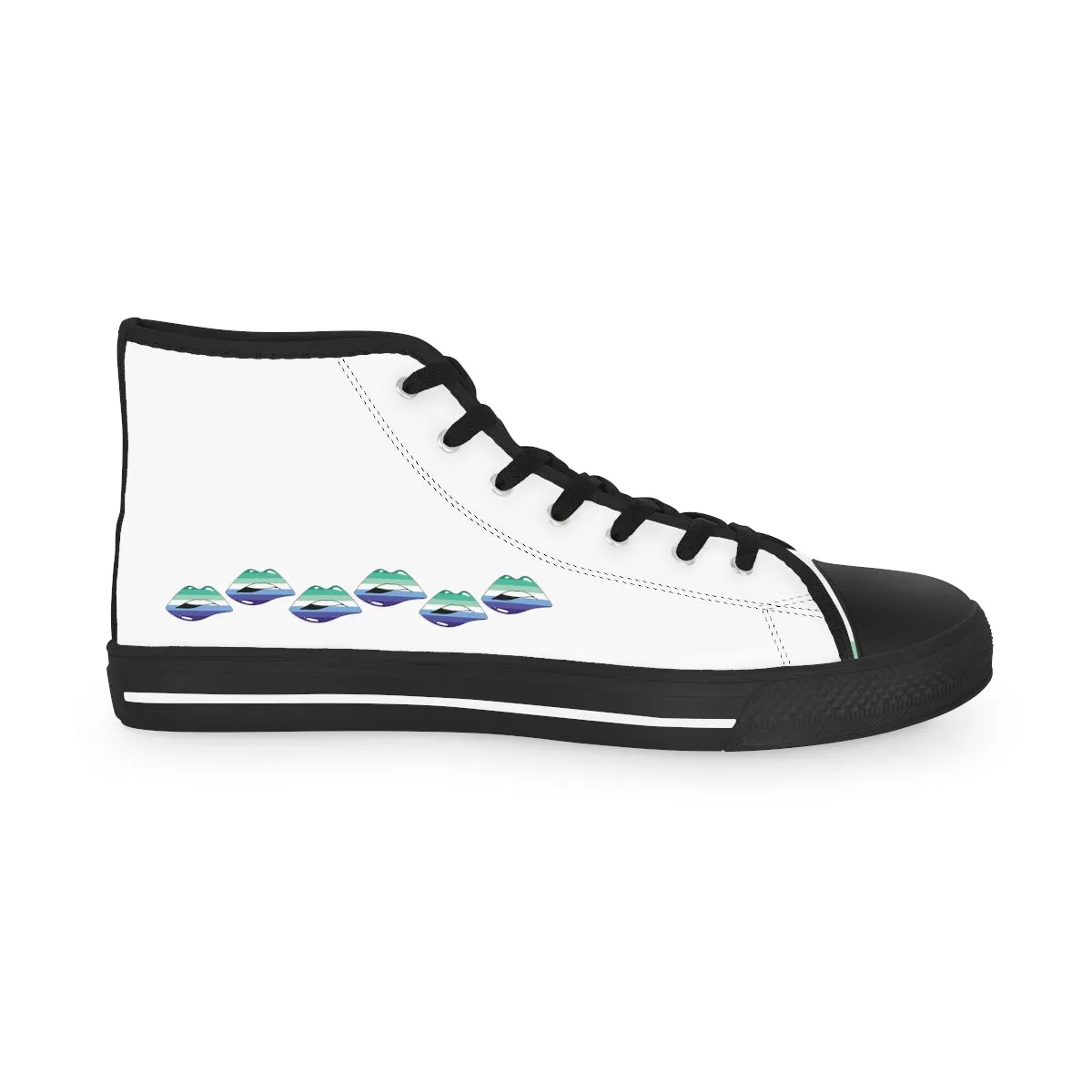 Gay Flag Kisses LGBTQ High Top Sneakers Unisex Size