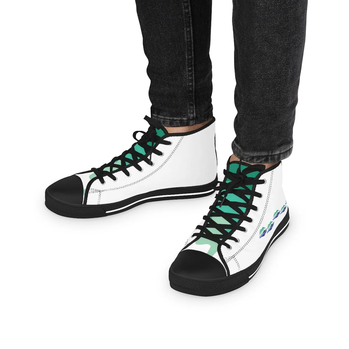 Gay Flag Kisses LGBTQ High Top Sneakers Unisex Size