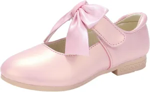 Girls Ballet Shoes Flower Girls Mary Jane Flats with Bow Dress Shoes Party Wedding Church Shoes Toddler Dress Shoes