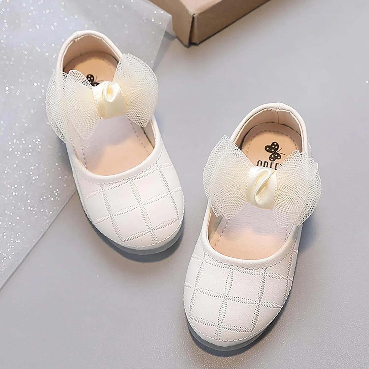 Girl's Bow Mary Jane Dress Shoes Flower Girl Shoes Ballet Flats for Party Wedding School Baby Shoes